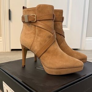 NIB - WHBM Croco Suede Boot in Toasted Coconut - size 8